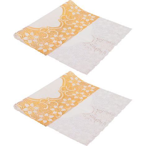 2 Pièces Sous-verres PVC 30x45 cm Dorés - Protection de Table Déco Cuisine Mariage Élégante