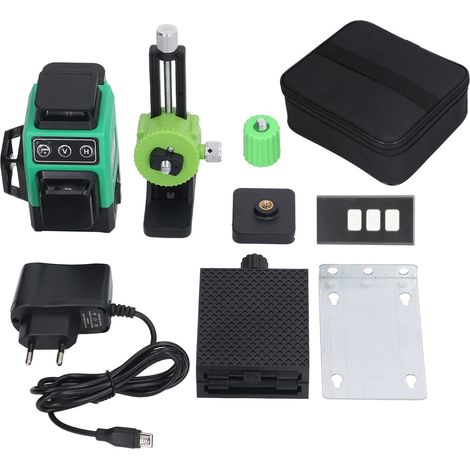 Nivel láser autonivelante verde de 12 líneas con control remoto (1/5)