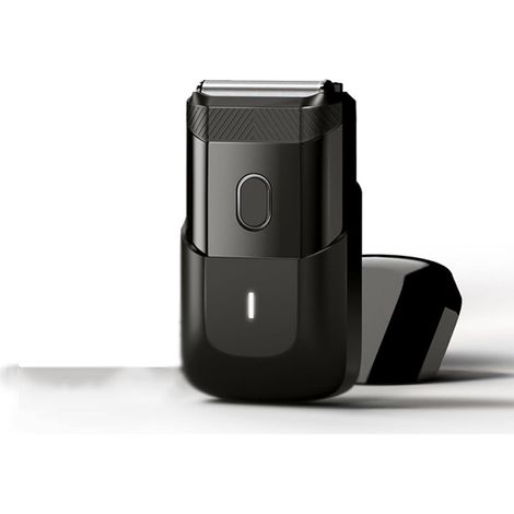 Rasoir Compact pour le Visage – Rasoir Électrique sans Fil pour Homme Format Voyage avec Batterie USB-C Rechargeable, Niveleur pour Poils Longs & Lames à Grille Étanches