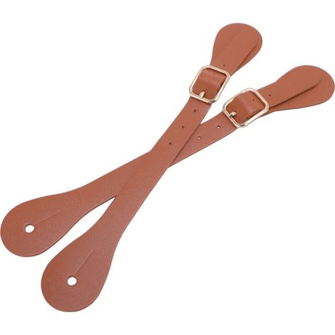 Lot de 2 courroies d'éperons en cuir synthétique nappa avec strass, 22 cm, style western cowboy, pour équitation (1/5)