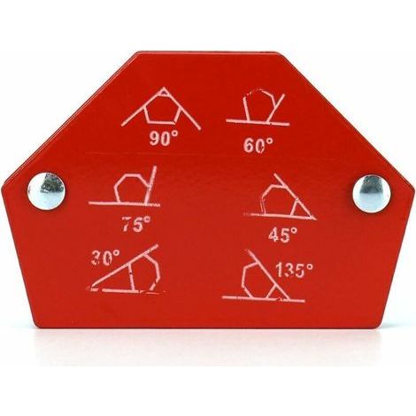 6 Pièces Aimant Soudure, Positionneur Soudure Magnétique Angle Soudure 30°/45°/60°/75°/90°/105°/120°/135°, Force de Maintien 6,8kg/15lbs - 11,3kg/25lbs (1/4)