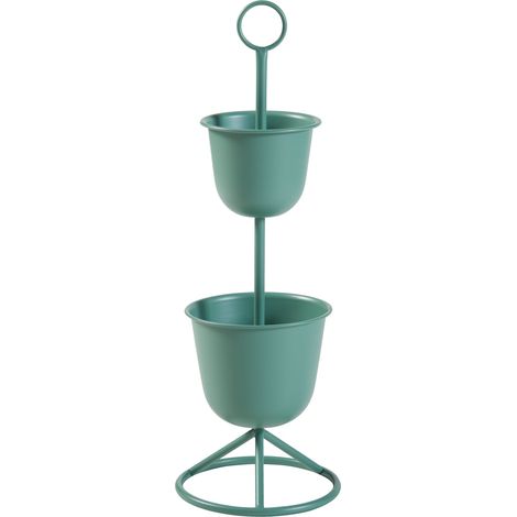 Supporto per piante da esterno 77 x 26 cm 2 vasi verdi 030010329