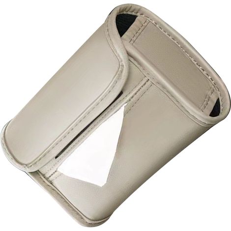 Porte-boîte de mouchoirs pour accoudoir, résistant à l'usure, en cuir PU, rangement pour boîte à mouchoirs de siège arrière, organisateur de serviettes, beige (1/5)