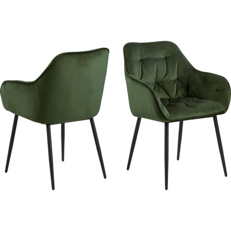Fauteuil de salle à manger en velours et métal (lot de 2) - TERI (1/5)