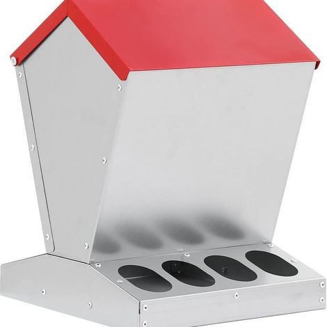Comedero para aves de corral galvanizado - 8 puntos de alimentación - 11 kg - comedero para pollos