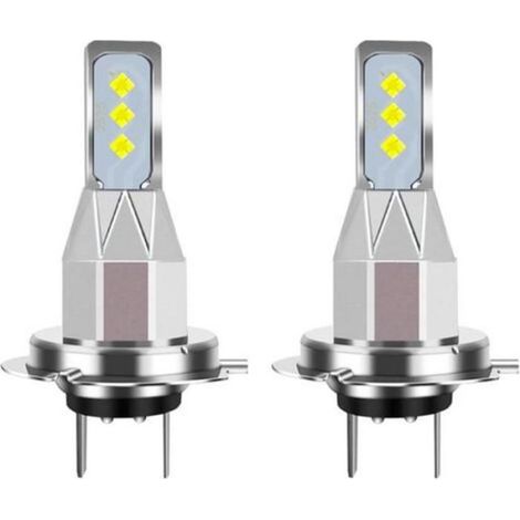 Ampoules LED H7 - 20000 Lm - 6000 K - 80 W - 6 SMD - Pour Phares Antibrouillard Clignotants - Lot de 2