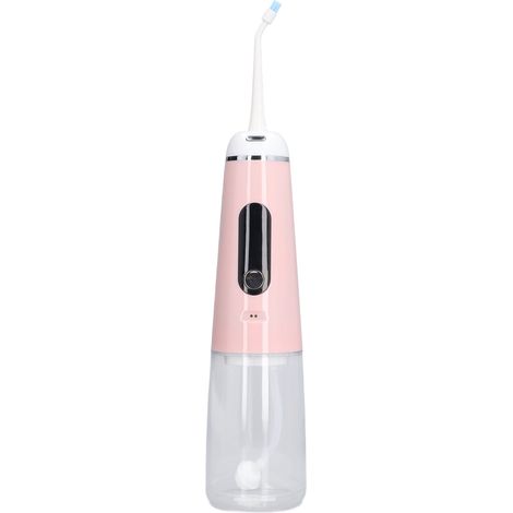 Nettoyeur de dents électrique étanche IPX7, buse rotative à 360°, 3 modes, 4 embouts, rechargeable par USB, hydropulseur buccal rose (1/5)