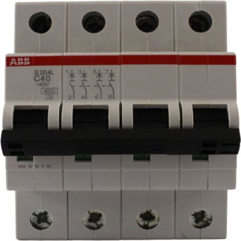 Interruttore magnetotermico 4 poli 4 moduli 4,5 kA curva C 40A ABB (1/3)