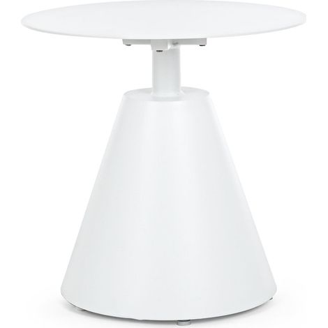 Couchtisch "Aloha" für Außen- und Garten Sonnenliege Ø 50 cm aus Aluminium -Weiss (1/5)