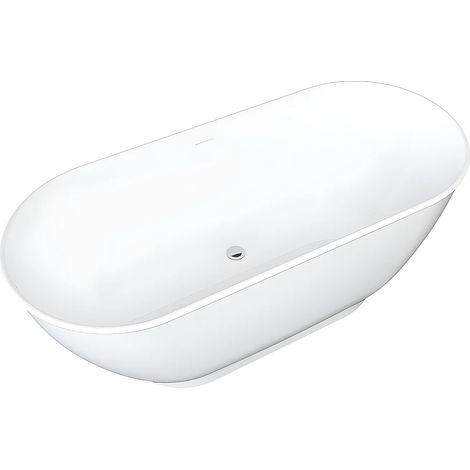 Vasca da bagno freestanding ovale 210 litri 150 x 74 x 57 cm Bianco Acrilico MOBULA