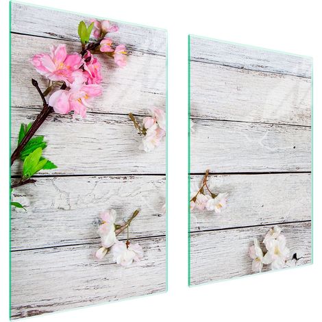 GLASSCHUTZPLATTE FÜR KÜCHE 65x52 HOLZ (1/5)