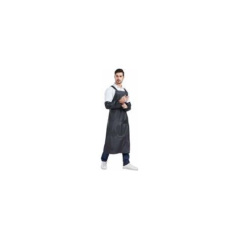 Tablier imperméable  Résistant  Réglable  Tablier + manches  Caoutchouc  Noir