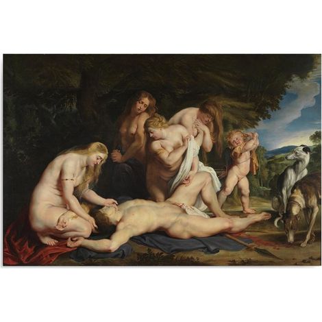 Tableau sur toile REPRODUCTION La mort d'Adonis - P. Rubens 60x40 (1/5)