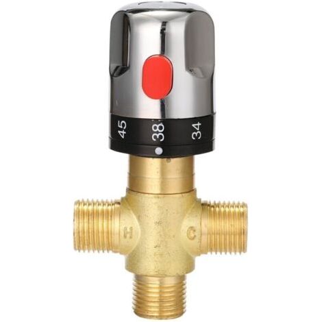 Mitigeur thermostatique réglable pour salle de bain, mitigeur d\'eau chaude en laiton (1/4)