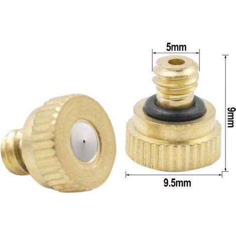 Tête de pulvérisation basse pression en laiton n°7 (0,7 mm) - Buse de brumisation froide pour système d'arrosage et refroidissement extérieur