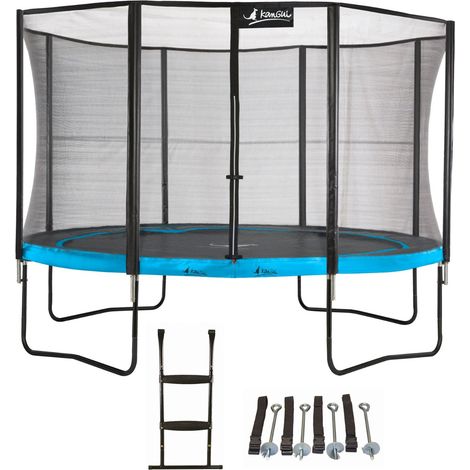 Trampoline KANGUI - PUNCHI Ø 360‑365 cm – Enfant – Rebond Sportif – Échelle & Kit Ancrage – Garantie 5 ans (1/4)