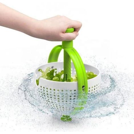 Essoreuse à Salade Pliable Multi-Usage - Panier Tournant avec Poignée pour Lavage et Séchage de Légumes, Stockage Compact