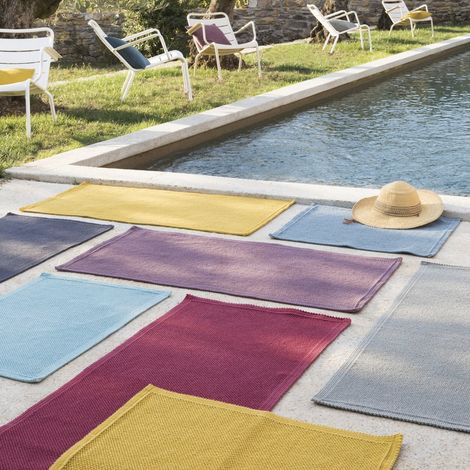 Tapis de bain uni en 100% coton jacquard doux et absorbant coloris nacre 54 x 64 cm - PANGIVO (1/3)