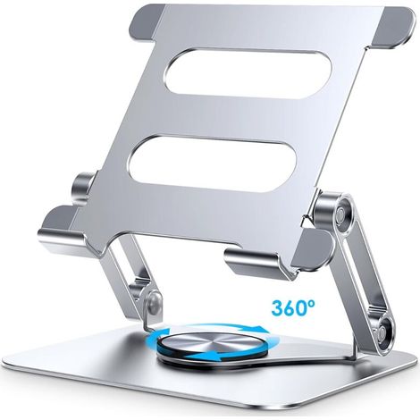 Lntyq Support pour iPad, Support de Tablette Rotatif à 360°, Support de Moniteur Pliable en Aluminium pour Bureau Compatible avec iPad Pro 10.5, 11, 13, Air Mini 2 3 4 5 6, Samsung Tab(4-13")