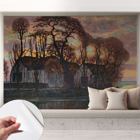 Selbstklebend Tapete modern - Wanddeko für Küche - Klebefolie Wand - luxus Look Abendlandschaft 208x146 cm (1/5)