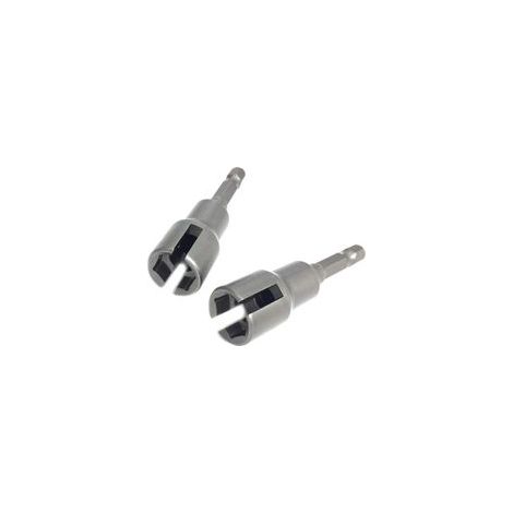 (Lot de 2) Jeu d'embouts pour écrous à ailettes, douilles pour perceuse, clés à douille, outils pour écrous et vis à tête hexagonale de 1/4 pouce. (1/5)