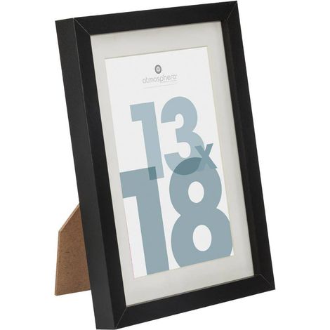 Cadre photo Manu en bois et verre noir 13x18 cm – Atmosphera Créateur d'Intérieur (1/4)