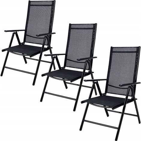 Sillas plegables de jardín, juego de 3 sillas de aluminio. (1/5)
