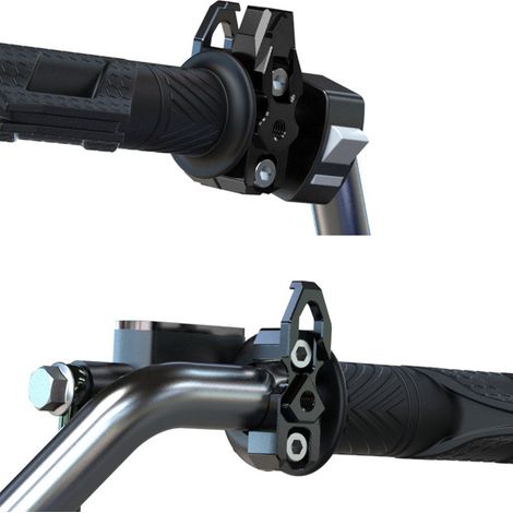 22mm Crochet de guidon moto T6063 Aluminium allié robuste support universel noir capacité de charge élevée accroche guidon