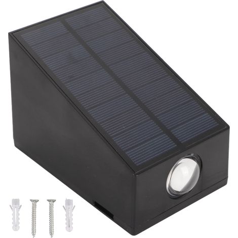 Applique murale solaire LED SL-606 éclairage haut/bas lumière chaude IP67 ABS 7,5x8x11,5cm pour jardin et clôture (1/5)