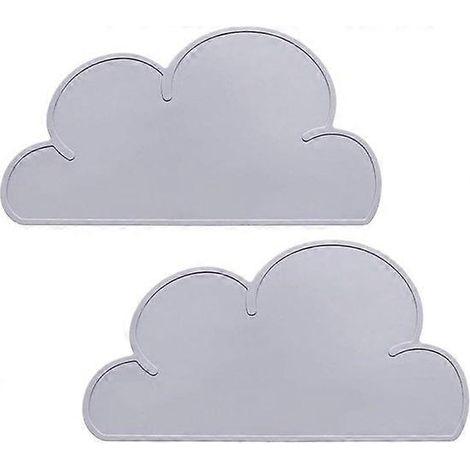 Tapis d'alimentation en silicone Love Dream pour animaux de compagnie avec bord surélevé Tapis antidérapant pour gamelle de chien et chat (gris)