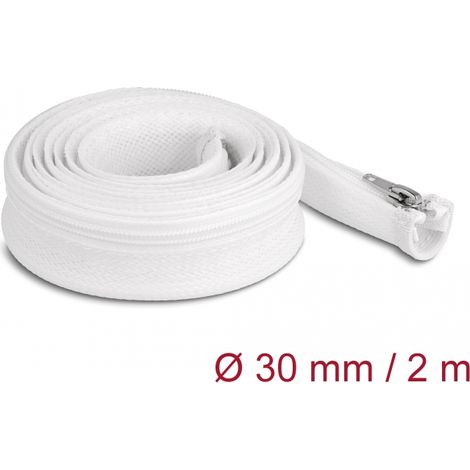Delock Manga trenzada con cierre de cremallera resistente al calor 2 m x 30 mm blanco