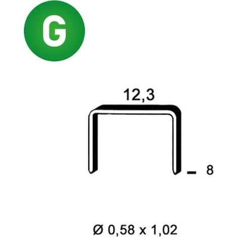 10 000 Agrafes Galvanisées Ad-08 - 12.3x8x0.58x1.02 mm - D-Work