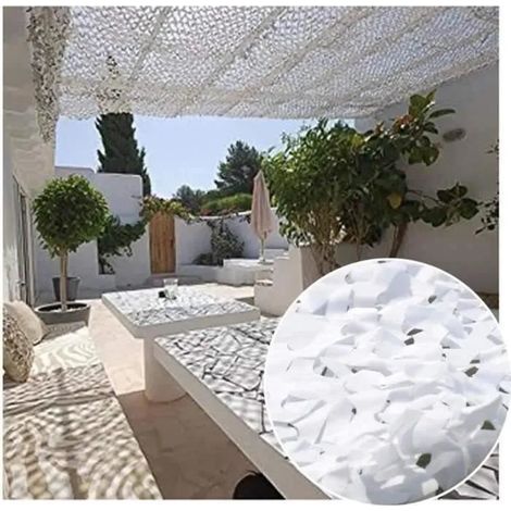 Camouflage white 3x3m rectangular shade sails, set of 2, UV protection.