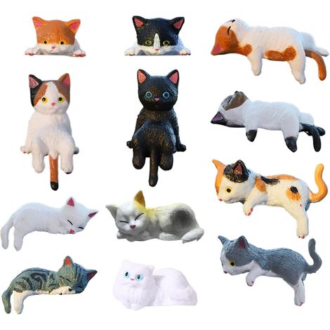 Accessoires de Bureau Ornements Chats en Résine Compacte Décorations pour Tableau de Bord Auto pour Camping-car Camion Berline Pick-up Chambre Salon et Bureau d'Ordinateur (1/5)