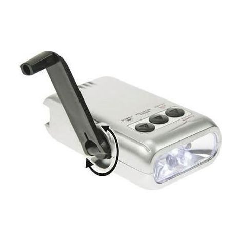 Lampe torche - ZL388/5 - Dynamo LED - Rechargeable - Économie d'énergie - Couleur grise (1/2)