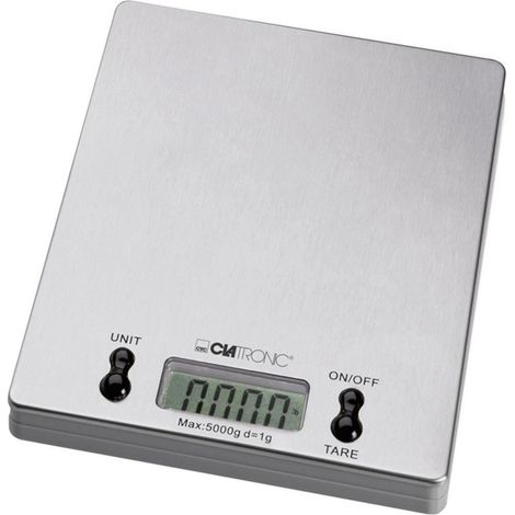 Clatronic KW 3367 Küchenwaage digital Wägebereich (max.)=5 kg Edelstahl 180 x 150 x 20