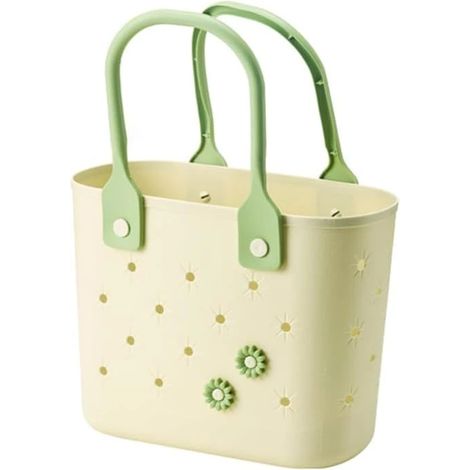 Panier de courses portable grande capacité avec poignée, idéal pour les pique-niques et les activités de plein air. Panier de rangement en plastique avec découpes pour la maison. (1/5)
