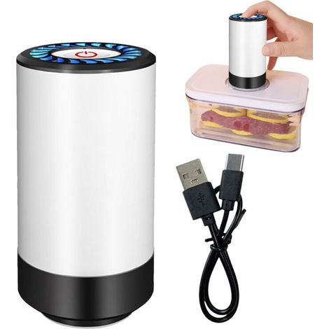 Pompe À Air Électrique Pour Sacs De Stockage Sous Vide,Pompe Électrique Pour Sacs de Rangement Sous Vide - Solution Réutilisable pour Organisation Aliments, Literie - Déménagement, Voyage, Camping (1/5)