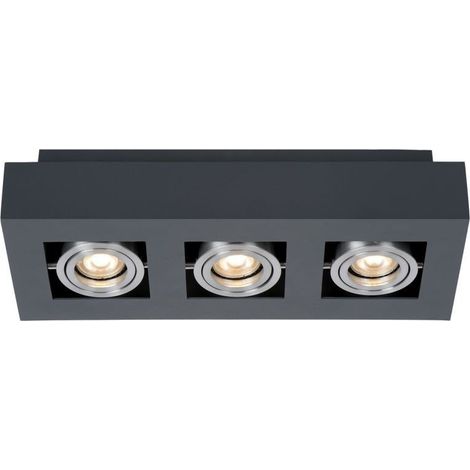 Italux Casemiro - Luce moderna in alluminio nero a montaggio superficiale 3, GU10