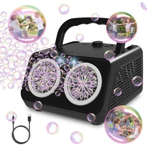 Machine à Bulles Professionnelle, Portable 20000+Bulles/Minute, 26 trous Gratuite Incluse, Jouet pour (1/5)