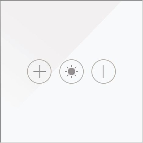 IluminaShop - Interruptor Tactil Regulable de Cristal Blanco Empotrable + Mecanismo (1/3)