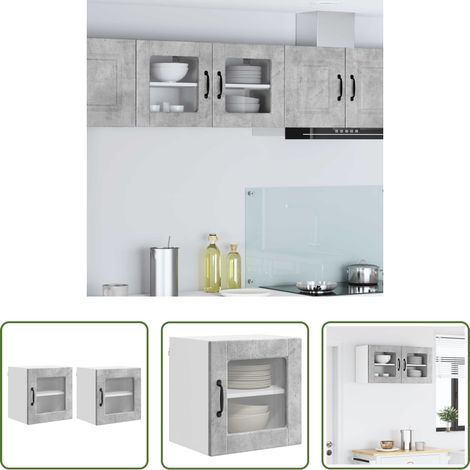 vidaXL Beton Grau - Küchenschrank 2 pcs Beton Grau 40 x 31 x 40 cm Holzwerkstoff (1/5)