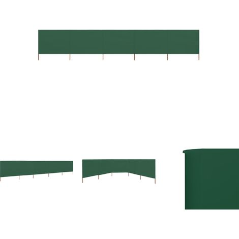 Holzpfähle - vidaXL 5-teiliges Windschutzgewebe 600 x 160 cm Grün - Außenwindschutz (1/5)