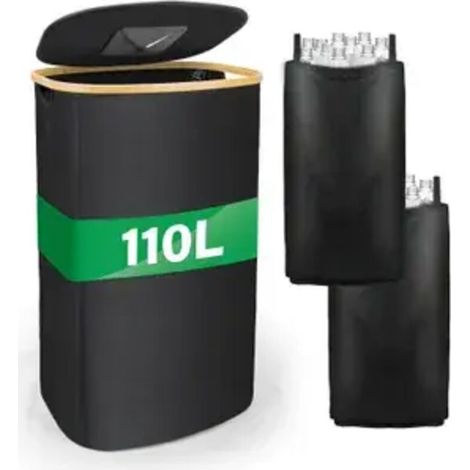 110L Faltbarer Flasche Recyclingbin, enthält 2 wiederverwendbare Innentasche, Recyclingflaschenlagerung, geeignet für Wohnzimmer, im Freien, Büro, Aufbewahrungsbox, Multifunktionale Aufbewahrungsbox, (1/5)