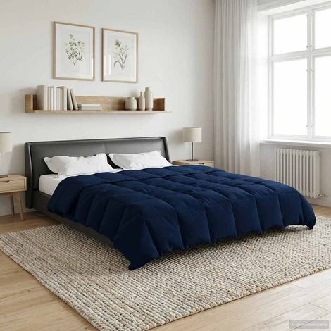 Ganzjahresbettdecke Dunkelblau 220 x 260 cm Mikrofaser
