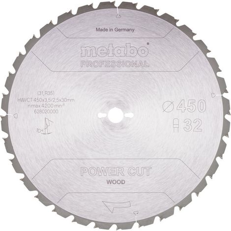 Metabo Sägeblatt "power cut wood - professional", 450x30 Z32 TZ 10°