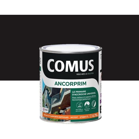 ANCORPRIM noir 0,75L Primaire d'accrochage universel pour métaux ferreux et supports difficiles - COMUS (1/3)
