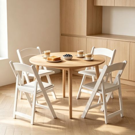 Lot de 4 chaises pliantes portables, utilisation multifonctionnelle pour intérieur et extérieur (uniquement avec 4 chaises pliantes) (1/5)