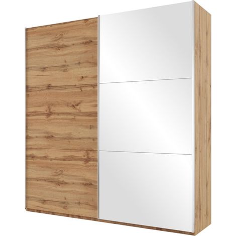 Armario Honolulu 131, Roble wotan, 244x225x65cm, Puertas de armario: Correderas, Número de estantes: 9