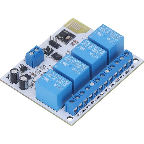Module Relais 4 Canaux Bluetooth + RF 2.4G Anti-Interférence, Panneau de Commande à Distance DC12V (1/5)